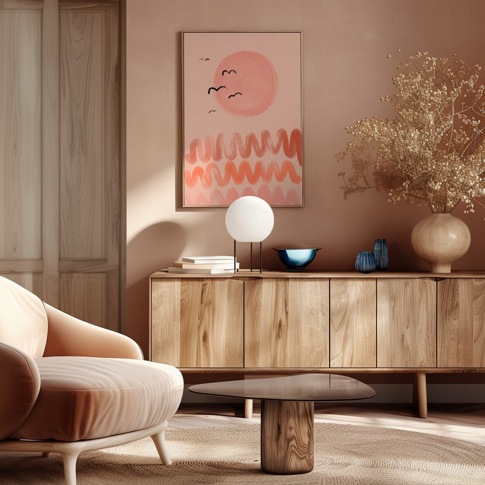 Peachy Sunset Poster